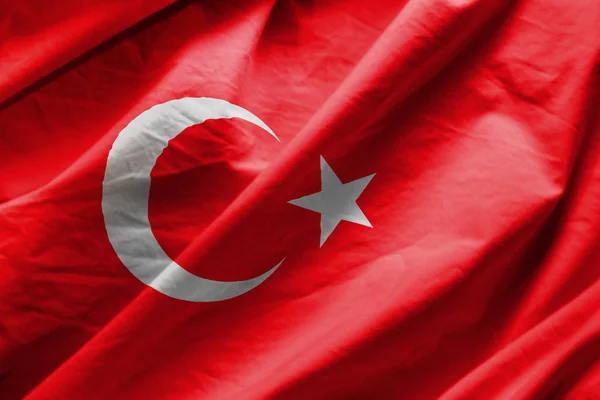 Närbild Flagga Turkiet — Stockfoto