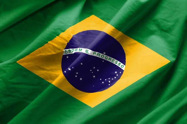 Closeup Flag Brazil — Stock Photo, Image