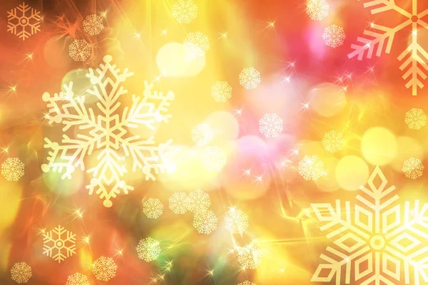 雪の結晶 光とクリスマスの背景 — ストック写真