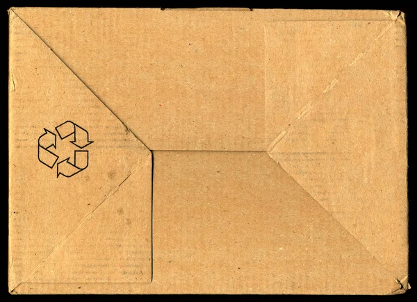 Reciclar símbolo en cartón —  Fotos de Stock