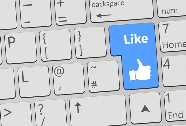 Keyboard with Like button — Stock Photo, Image