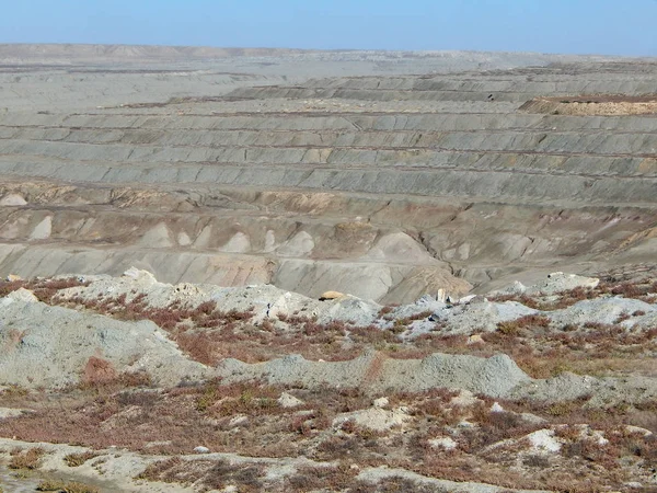 Fosa Uranio Cantera Uranio Abandonado Región Mangistau Kazajstán — Foto de Stock
