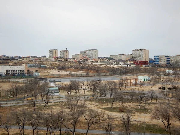 Staden Stranden Kaspiska Havet Aktau Kazakstan — Stockfoto