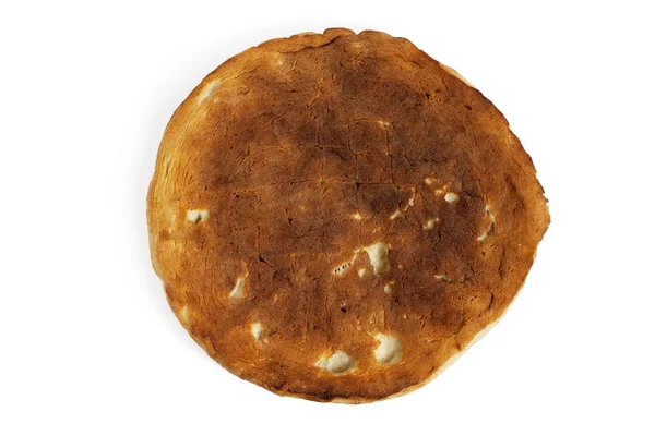 丸いピタパン クローズ アップ 白い背景に分離 — ストック写真