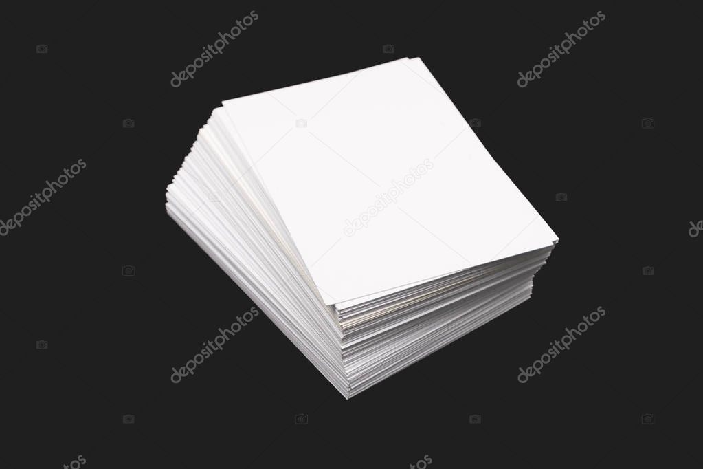 Stack of white cards.