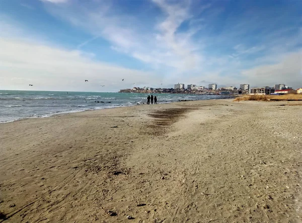 Песчаное побережье Каспийского моря . — стоковое фото