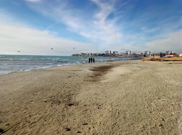 Піщане узбережжя Каспійського моря. — стокове фото