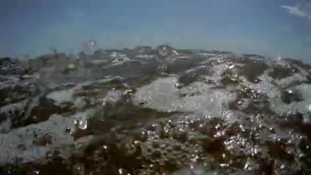 Superfície Água Mar Cáspio Perto Costa — Vídeo de Stock