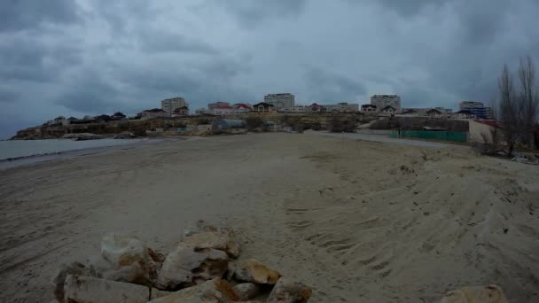 Costa Arenosa Del Mar Caspio Aktau Kazajstán — Vídeos de Stock