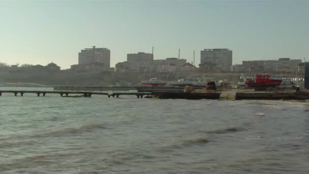 Stad Aan Zee Kazachstan Mangistau Aktau — Stockvideo