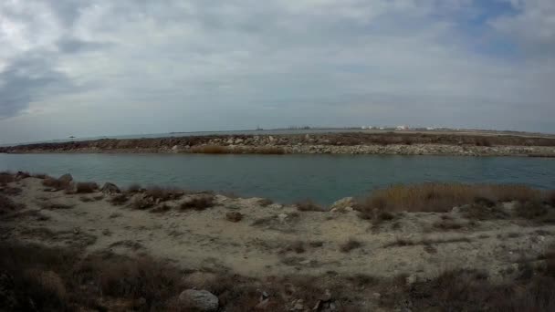 Vattenintagskanal För Avsaltning Havsvatten Kazakstan Mangistau Regionen Aktau Ordförande — Stockvideo