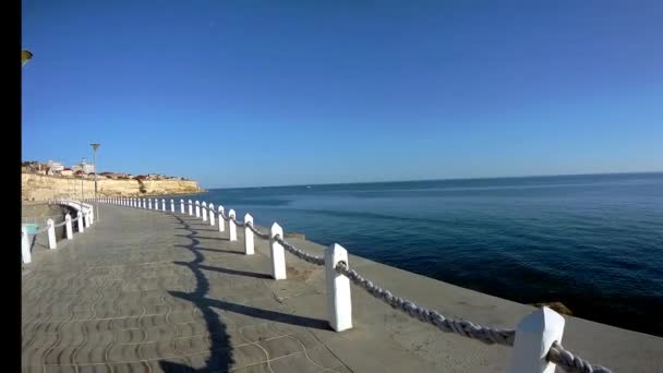 Clôture Décorative Avec Une Corde Côte Mer Caspienne Aktau Kazakhstan — Video