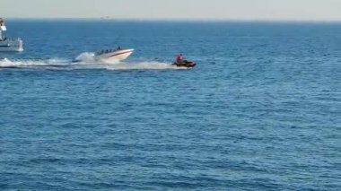 Su yarışı. Hazar Denizi. Kazakistan. Aktau. Kazakistan. 12 Temmuz. 2019 yıl.