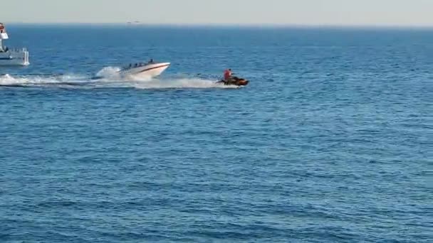 Rennen Auf Dem Wasser Kaspisches Meer Kasachstan Aktau Kasachstan Juli — Stockvideo