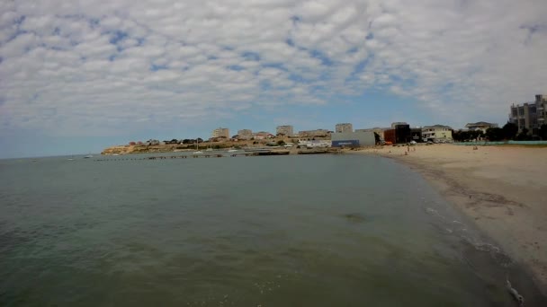 Sand Kusten Vid Kaspiska Havet Aktau Kazakstan — Stockvideo