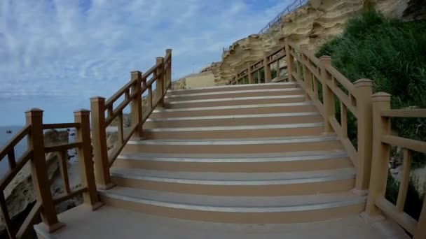 New Trail Rocks Aktau Coast Caspian Sea Kazakhstan — Stock Video