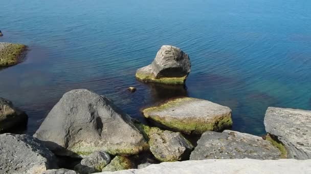 Orilla Rocosa Del Mar Caspio Aktau Kazajstán — Vídeos de Stock