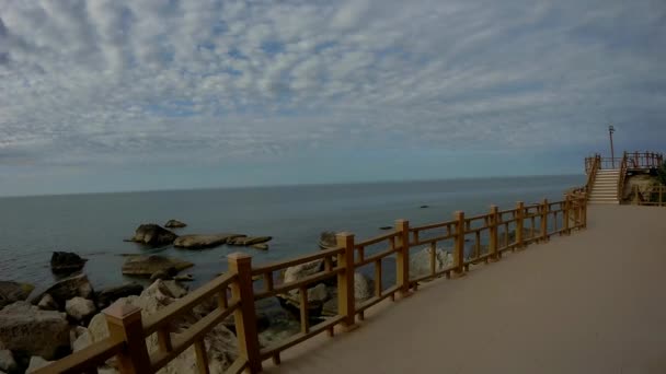 New Trail Rocks Aktau Coast Caspian Sea Kazakhstan — Stock Video