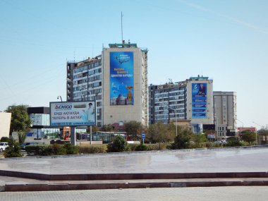 Aktau'daki evler.