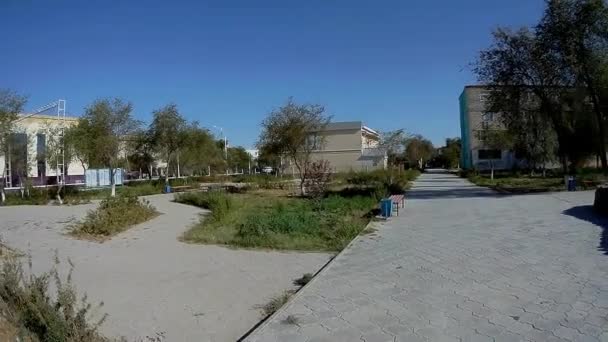 Promenade Dans Ville Zhanaozen Kazakhstan Août 2019 Année — Video