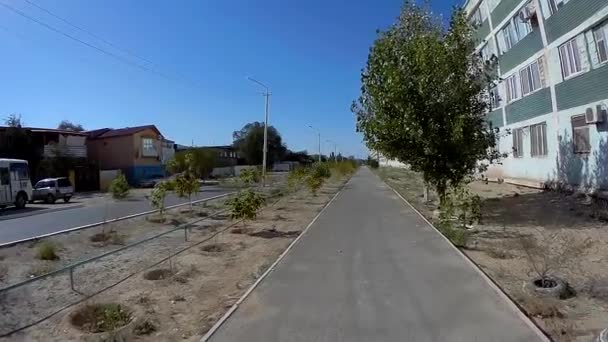 Spaziergang Durch Die Stadt Zhanaozen Kasachstan August 2019 Jahr — Stockvideo