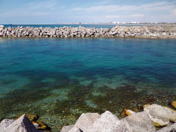 Vattenintagskanal För Avsaltning Havsvatten Kazakstan Mangistau Regionen Det Aktau September — Stockfoto