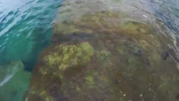 Marche sous-marine dans la mer. Marche sur l'eau. Mer Caspienne. 18 juin 2020 année.
