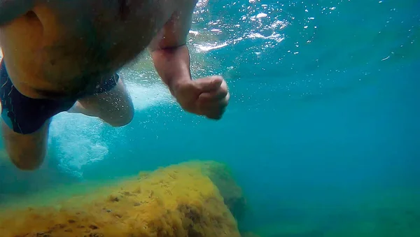 Underwater Walk Sea Caspian Sea June 2020 Year — Stock Photo, Image