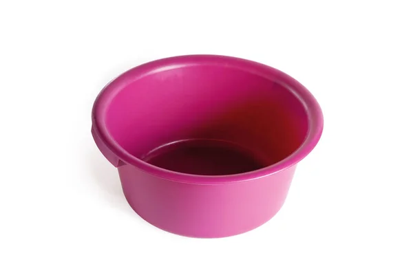 Plastic Pink Basin Close Isolated White Background Stock Picture