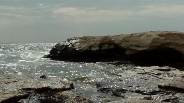 Costa Rocciosa Del Mar Caspio Kazakistan Regione Mangistau Luglio Anno — Video Stock