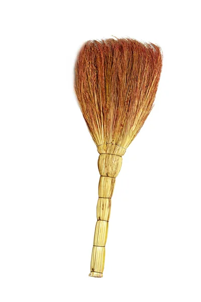 Household Broom Sorghum Isolated White Background — Stock Photo, Image