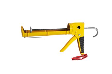 Dolgu için montaj silahı. Yakın plan. Beyaz arkaplan üzerinde izole edilmiş.