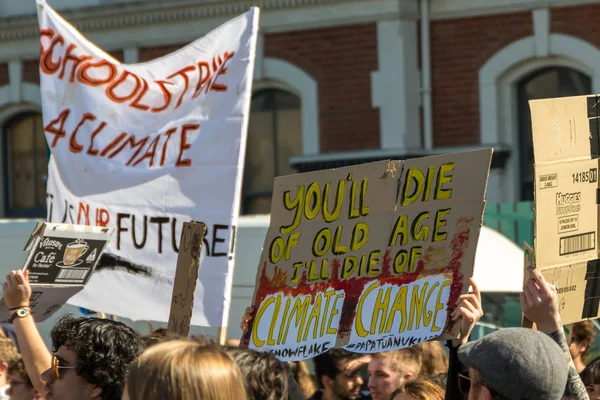 Christchurch Canterbury Nowa Zelandia Wrzesień 2019 Zlot Protestów Rzecz Klimatu — Zdjęcie stockowe
