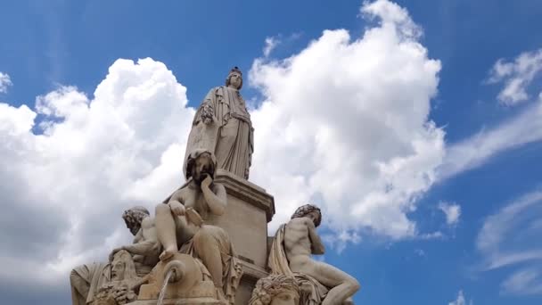 Pradier Fountain Nimes Frankrijk — Stockvideo