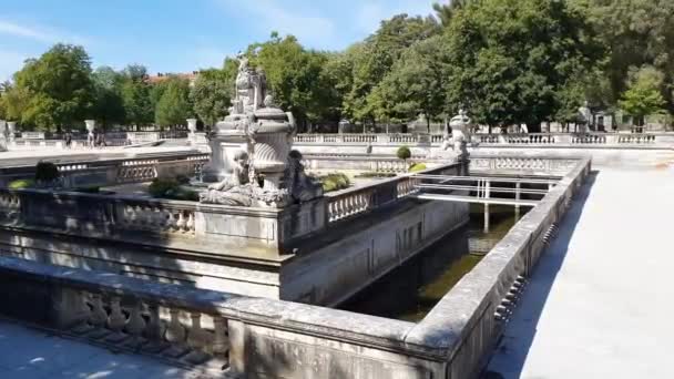 Les Jardins Fontaine Nimes Fransa — Stok video