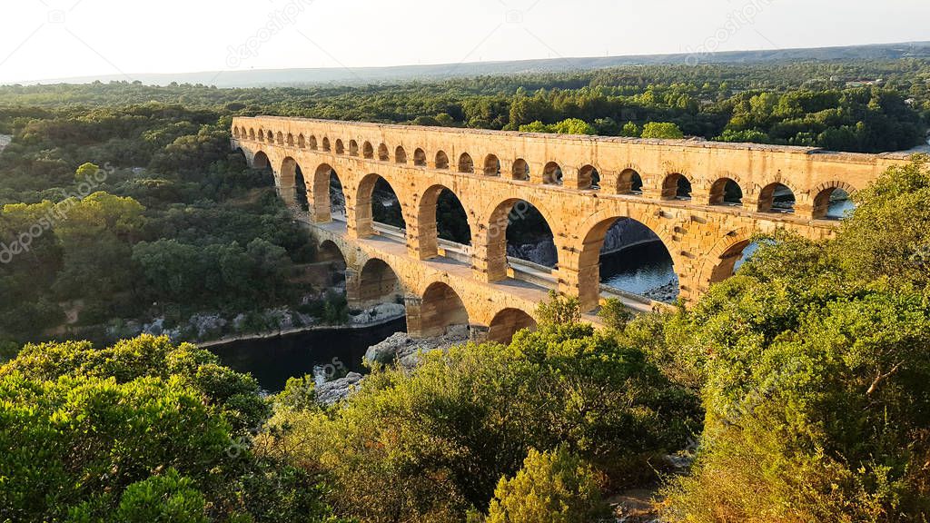 Pont du Gard in the Gardon River, south of France