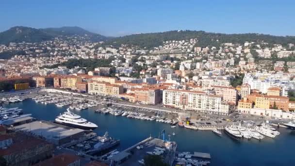 Λιμάνι Της Νίκαιας Γαλλική Ριβιέρα — Αρχείο Βίντεο