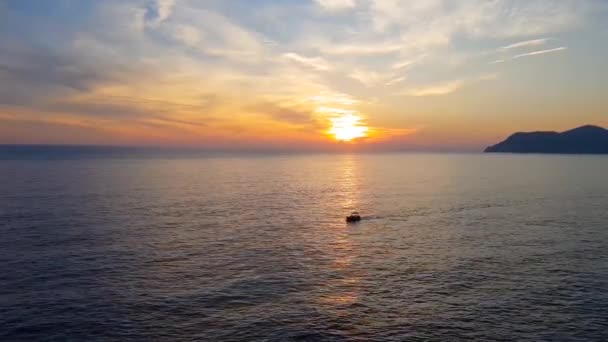 Puesta Sol Cinque Terre Italia — Vídeo de stock