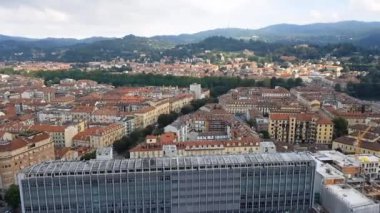 Torino, İtalya'nın havadan görünümü