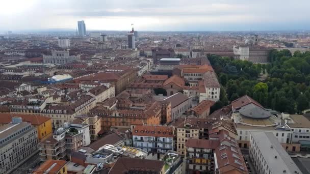 Luchtfoto Van Turijn Italië — Stockvideo