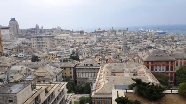 Luchtfoto Van Genua Italië — Stockvideo