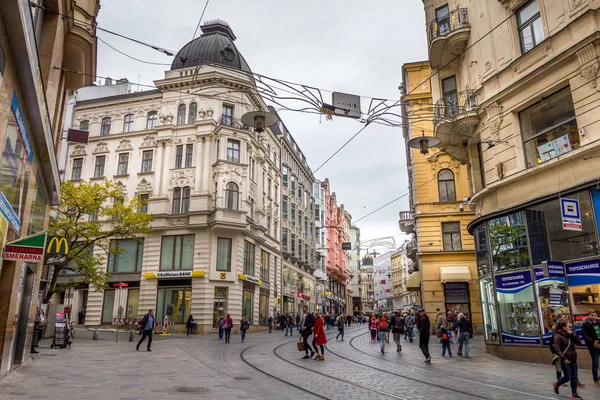 Brno Czech Republic November 2018 People Walking Liberty Square Place — Stock Photo, Image