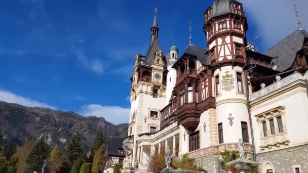 Peles Kalesi Sinaia Romanya — Stok video