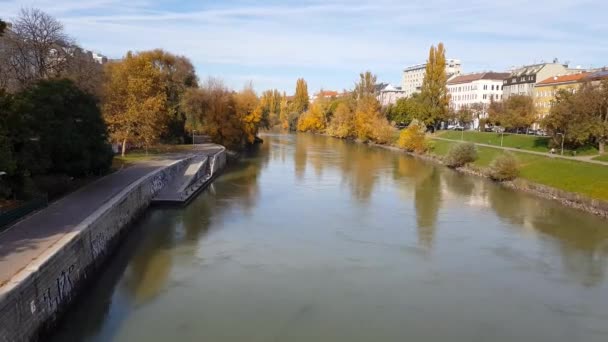 Danube River Vienna Austria — Stock Video