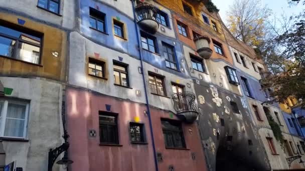 Hundertwasser Huis Wenen Oostenrijk — Stockvideo