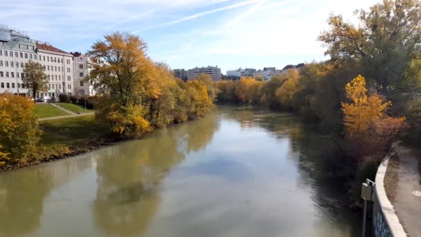 Avusturya Viyana Daki Tuna Nehri — Stok video