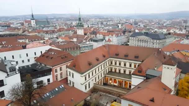 Luchtfoto Van Brno Tsjechië — Stockvideo