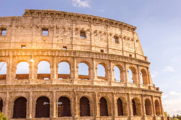 Pôr Sol Coliseu Roma Itália — Fotografia de Stock