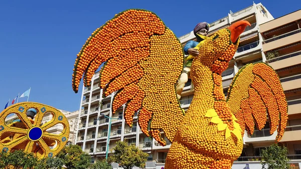 Menton França Fevereiro 2019 Arte Feita Limões Laranjas Famoso Lemon — Fotografia de Stock