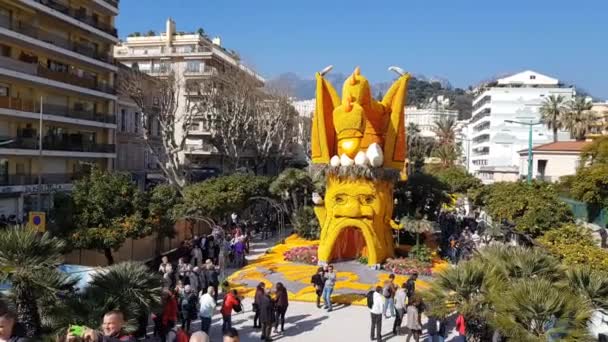 Menton França Fevereiro 2019 Arte Feita Limões Laranjas Famoso Lemon — Vídeo de Stock